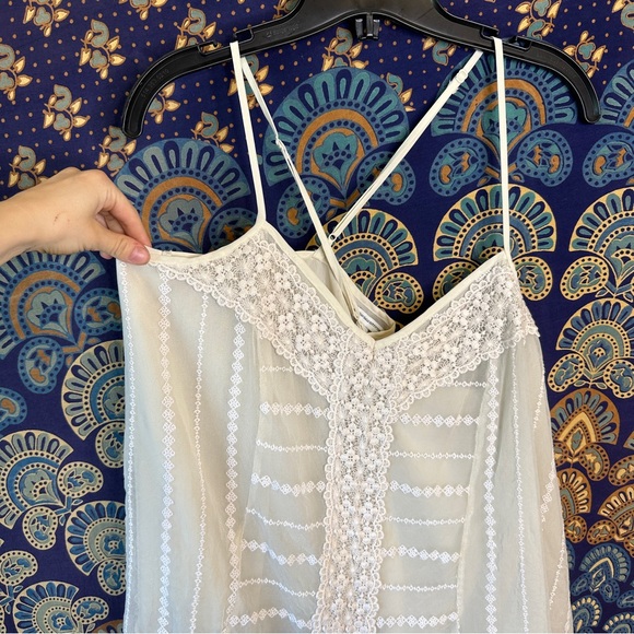 American eagle lace embroidered cream tank top blouse - Picture 8 of 8